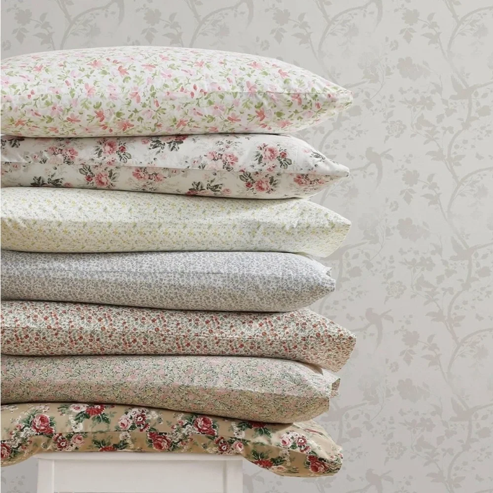 LAURA ASHLEY  Cotton Percale STANDARD PILLOWCASE PAIR